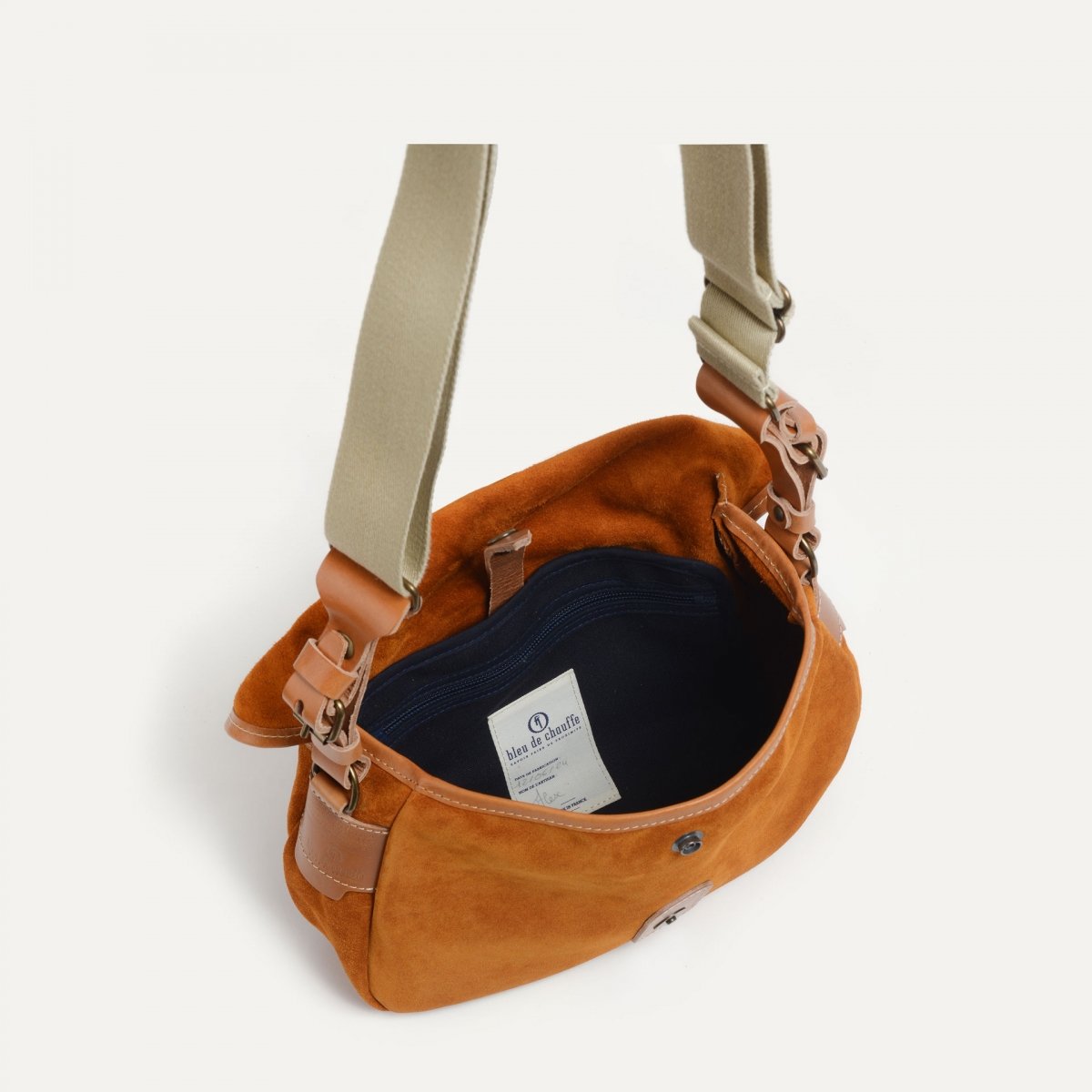 Musette du Pêcheur XS / Cuir Velours - Ocre (image n°4)