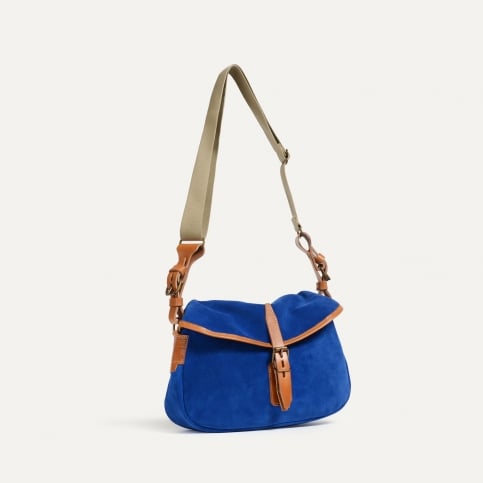 Musette du Pêcheur XS / Cuir Velours - Bleu Absolu