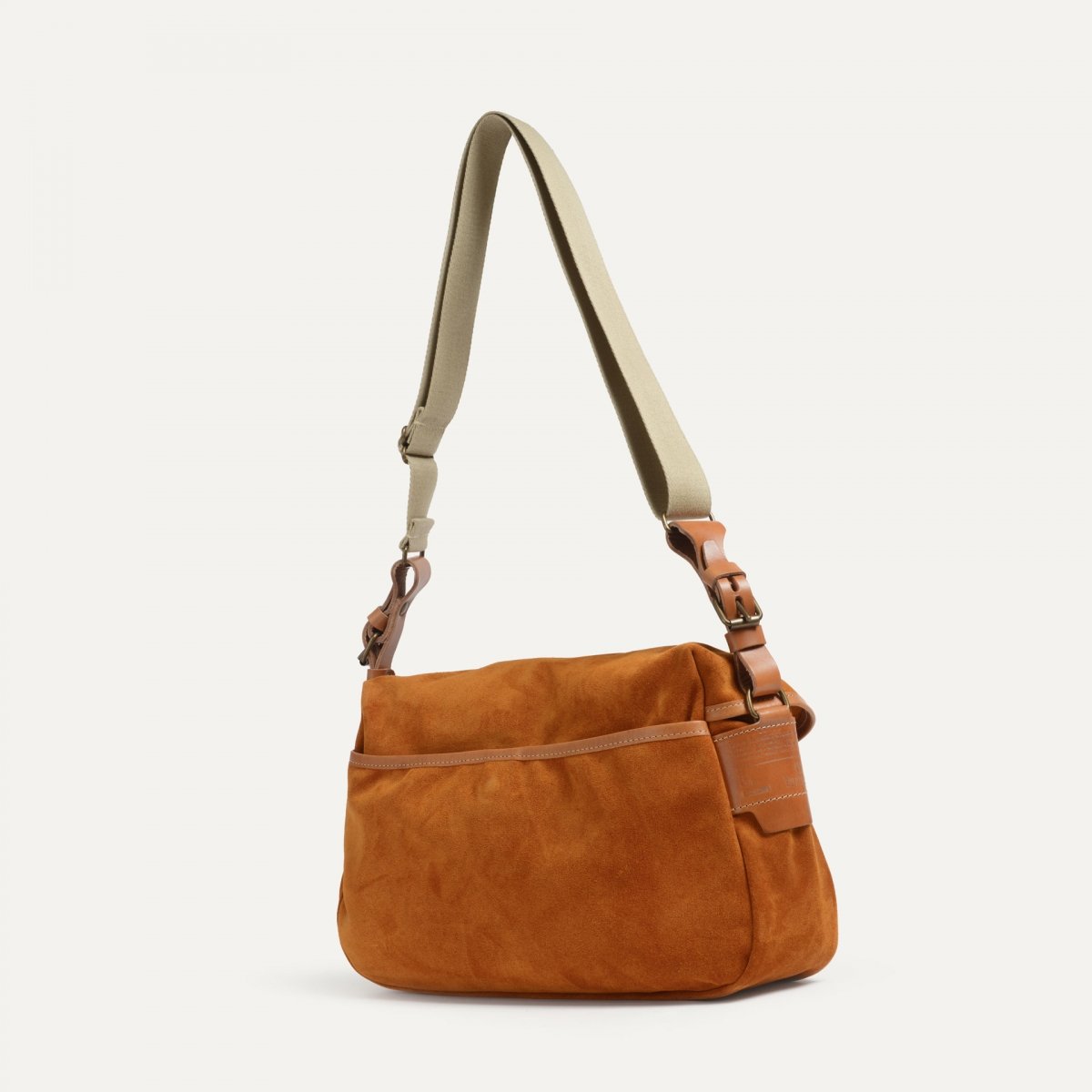 Musette du Pêcheur S / Cuir Velours - Ocre (image n°3)