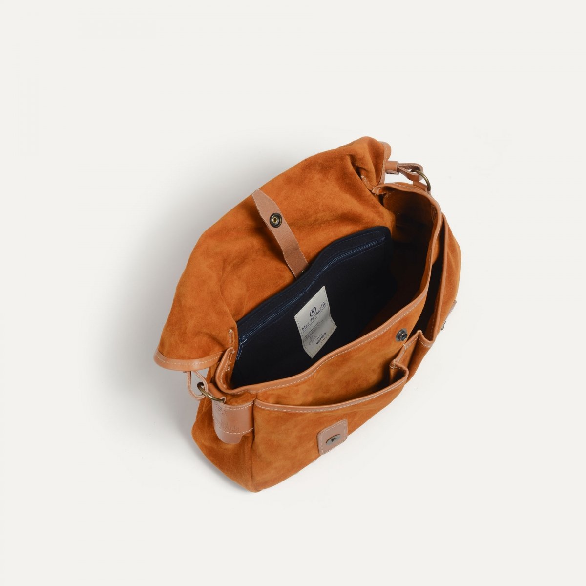 Musette du Pêcheur S / Cuir Velours - Ocre (image n°4)