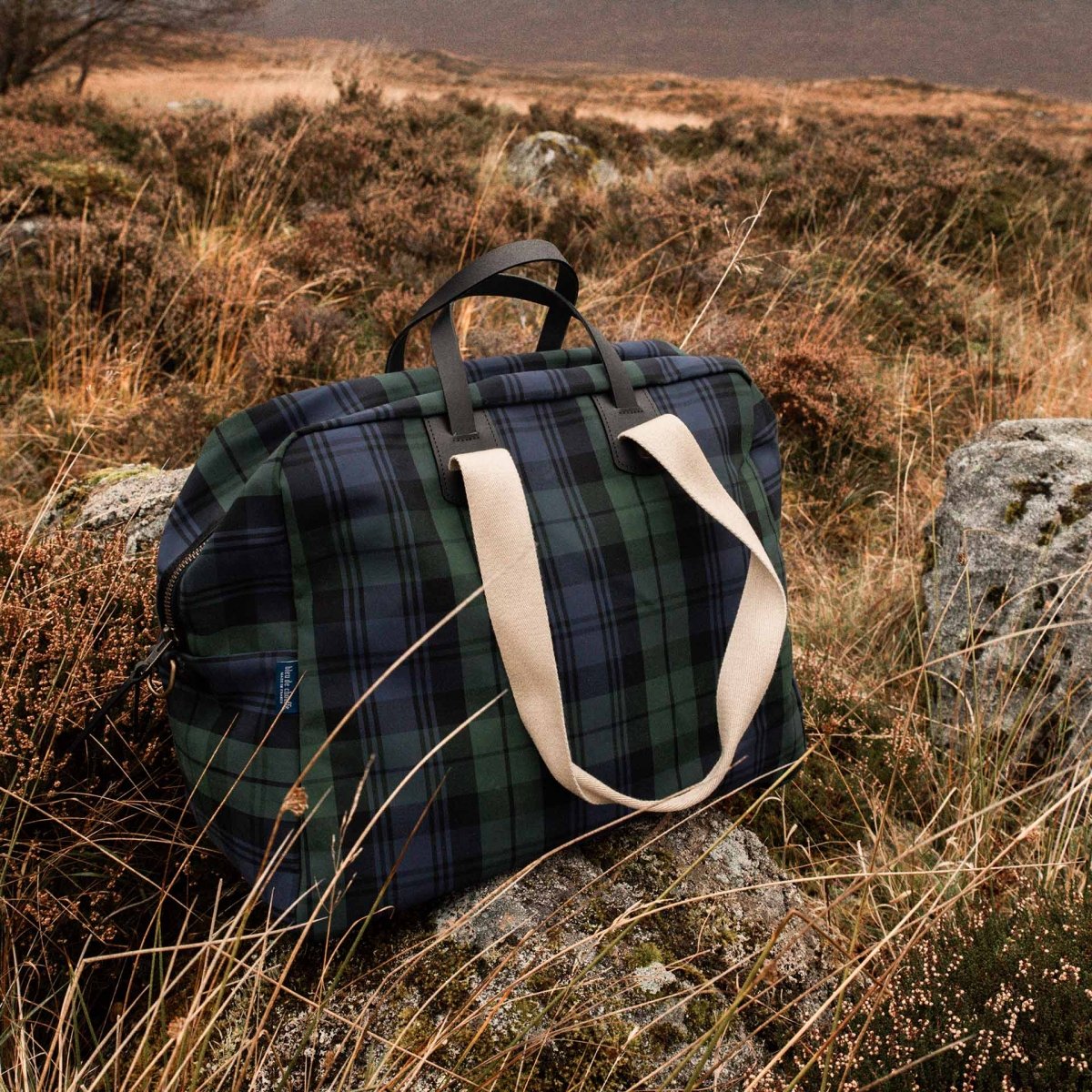 Missak Flieger Reisetasche - Tartan Marineblau (image n°4)