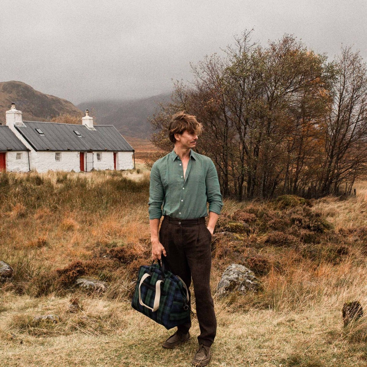 Sac voyage aviateur Missak - Tartan Marine (image n°5)