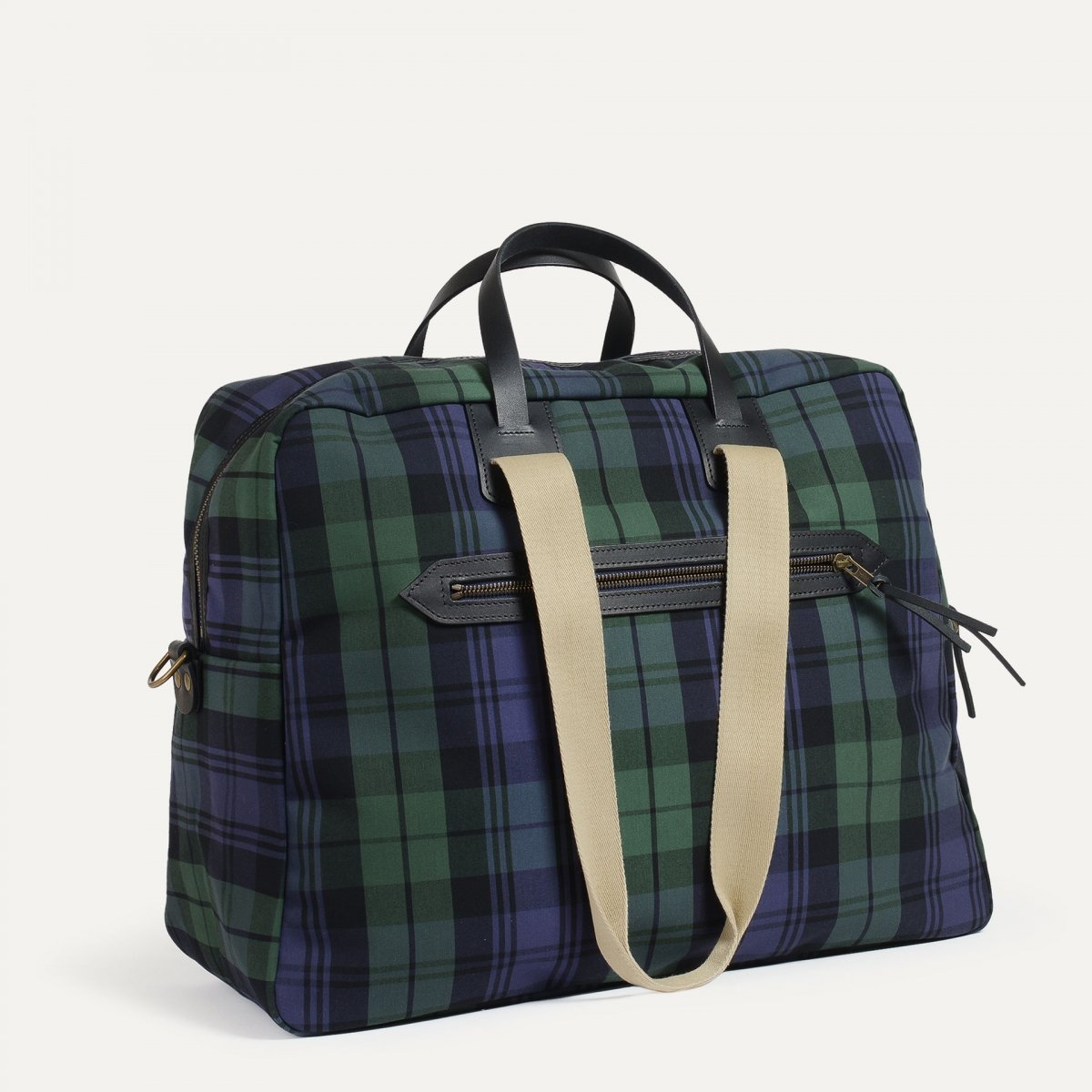 Missak Flieger Reisetasche - Tartan Marineblau (image n°1)
