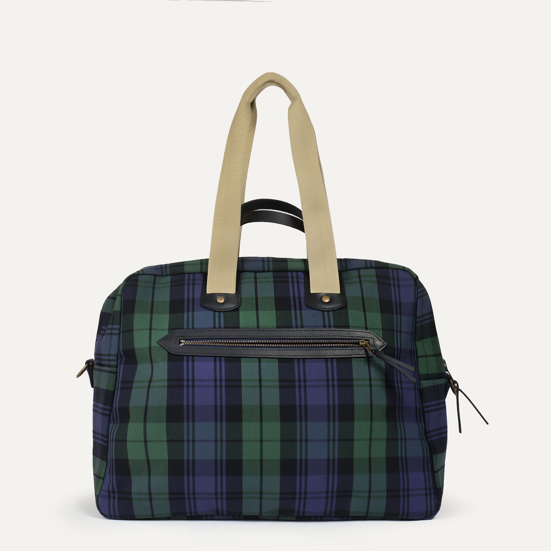 Missak Flieger Reisetasche - Tartan Marineblau (image n°3)