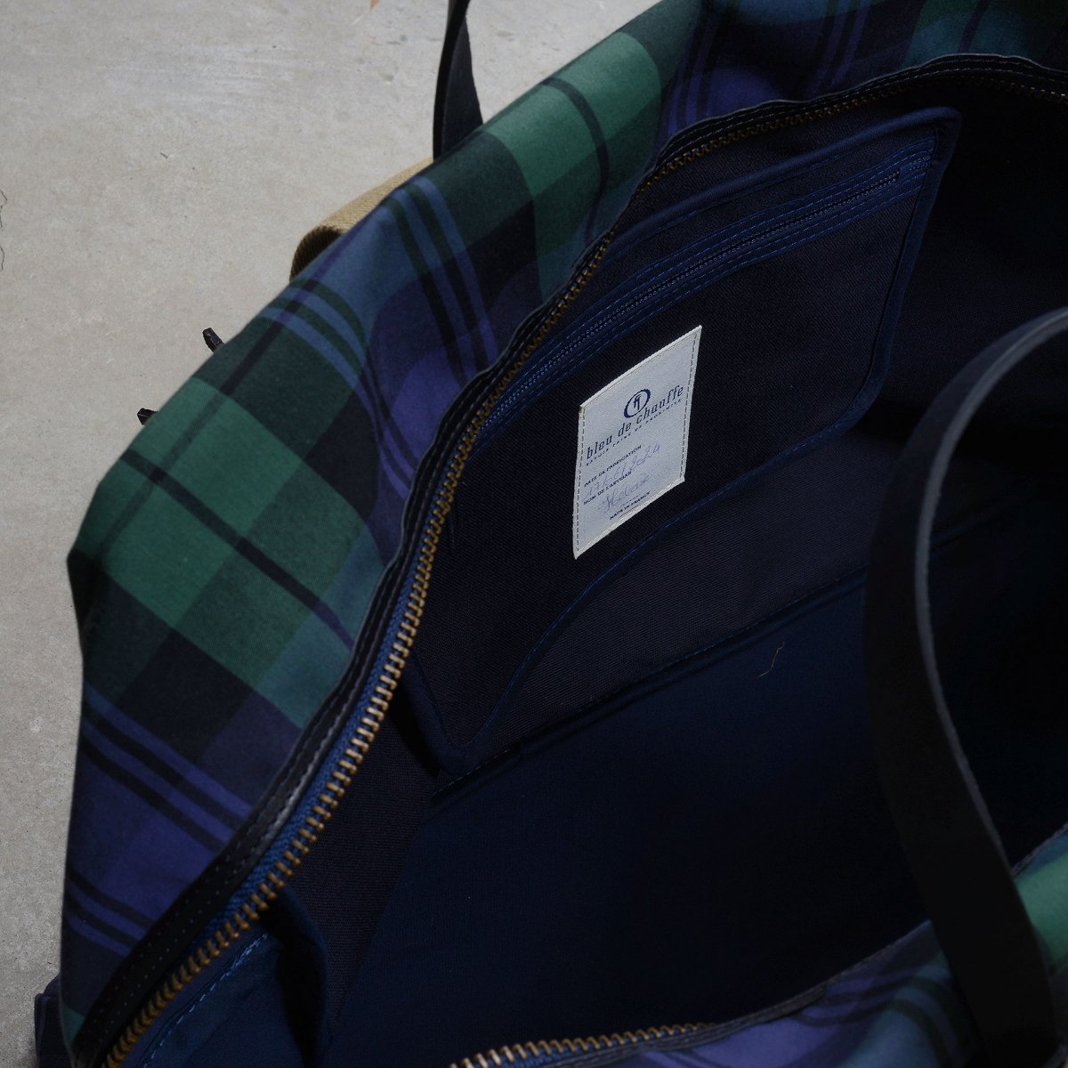 Missak Flieger Reisetasche - Tartan Marineblau (image n°9)