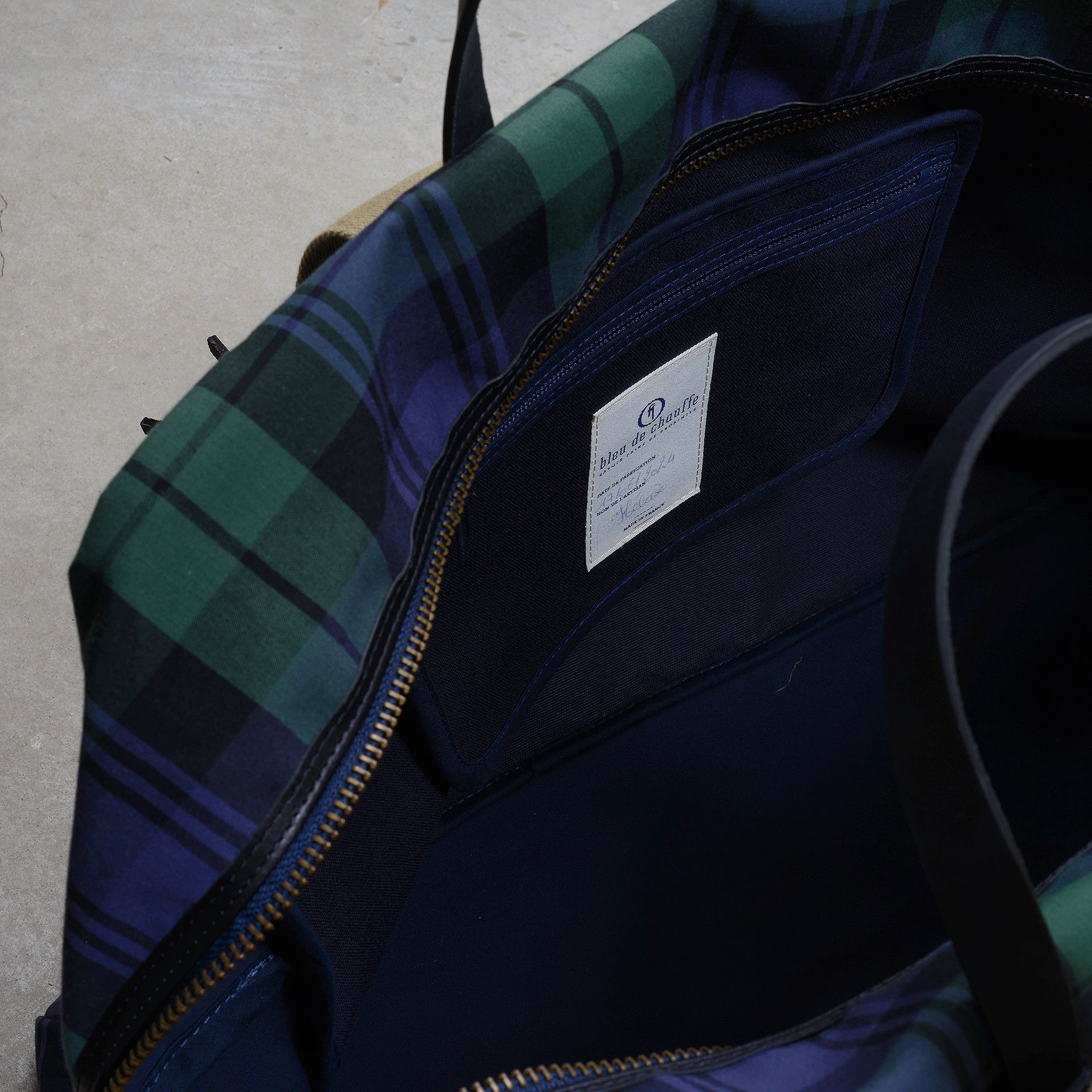 Missak Flieger Reisetasche - Tartan Marineblau (image n°9)