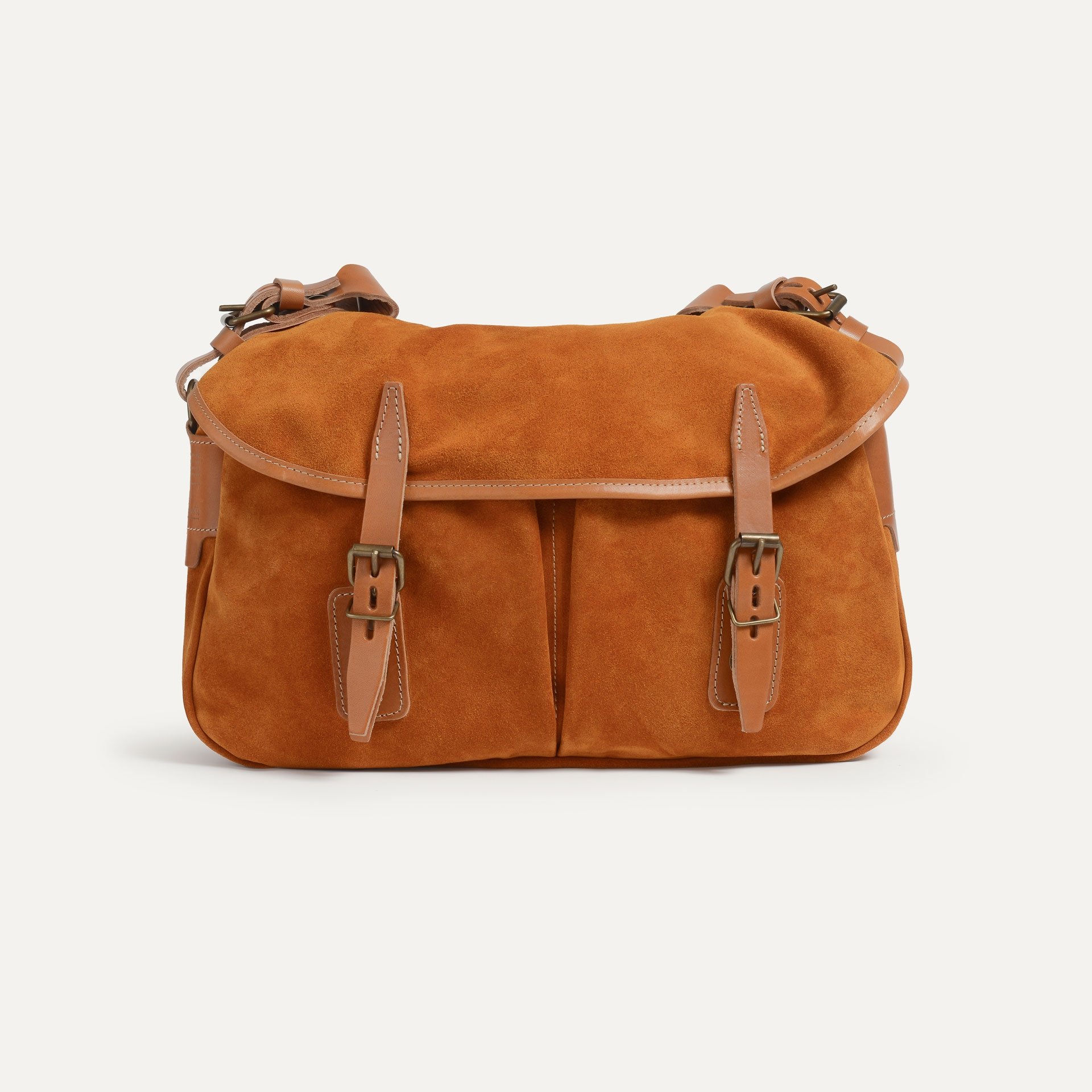 Musette du Pêcheur S / Cuir Velours - Ocre (image n°1)