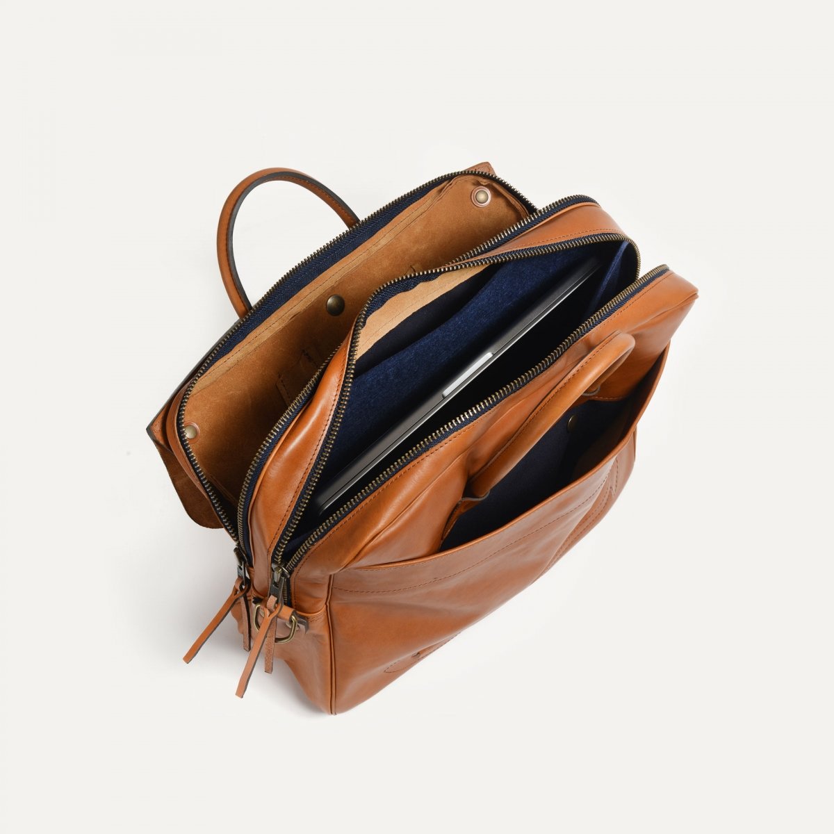 Sac business Zeppo - Havane / Ligne Epure (image n°4)