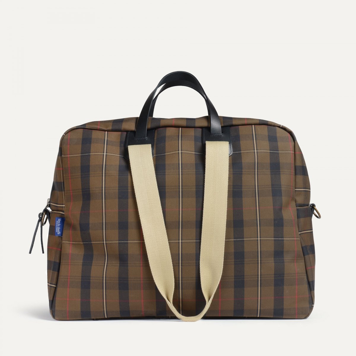 Sac voyage aviateur Missak - Tartan brun rouge (image n°4)