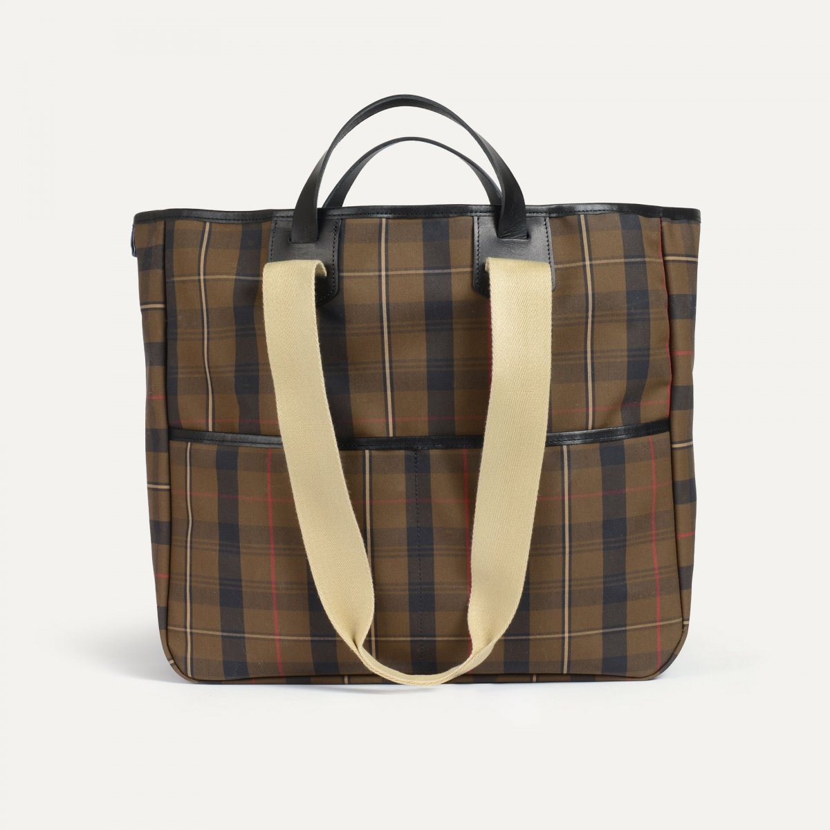 Cabas Musette Meline - Tartan brun Rouge (image n°2)