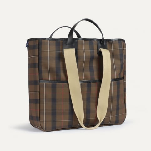 Cabas Musette Meline - Tartan brun Rouge