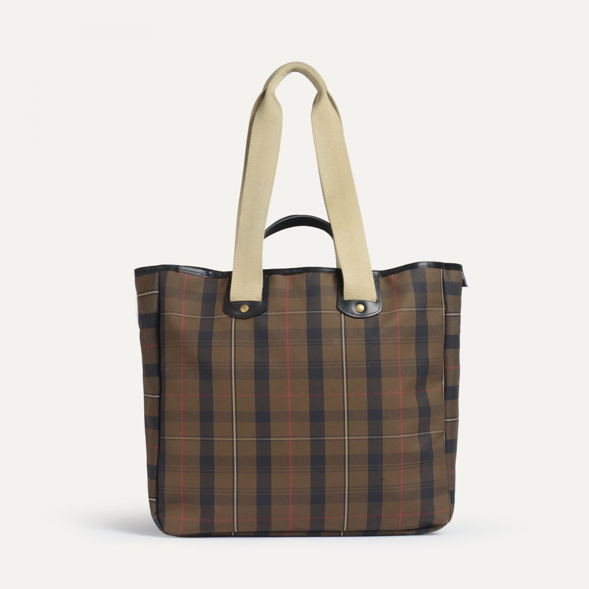 Cabas Musette Meline - Tartan brun Rouge (image n°3)