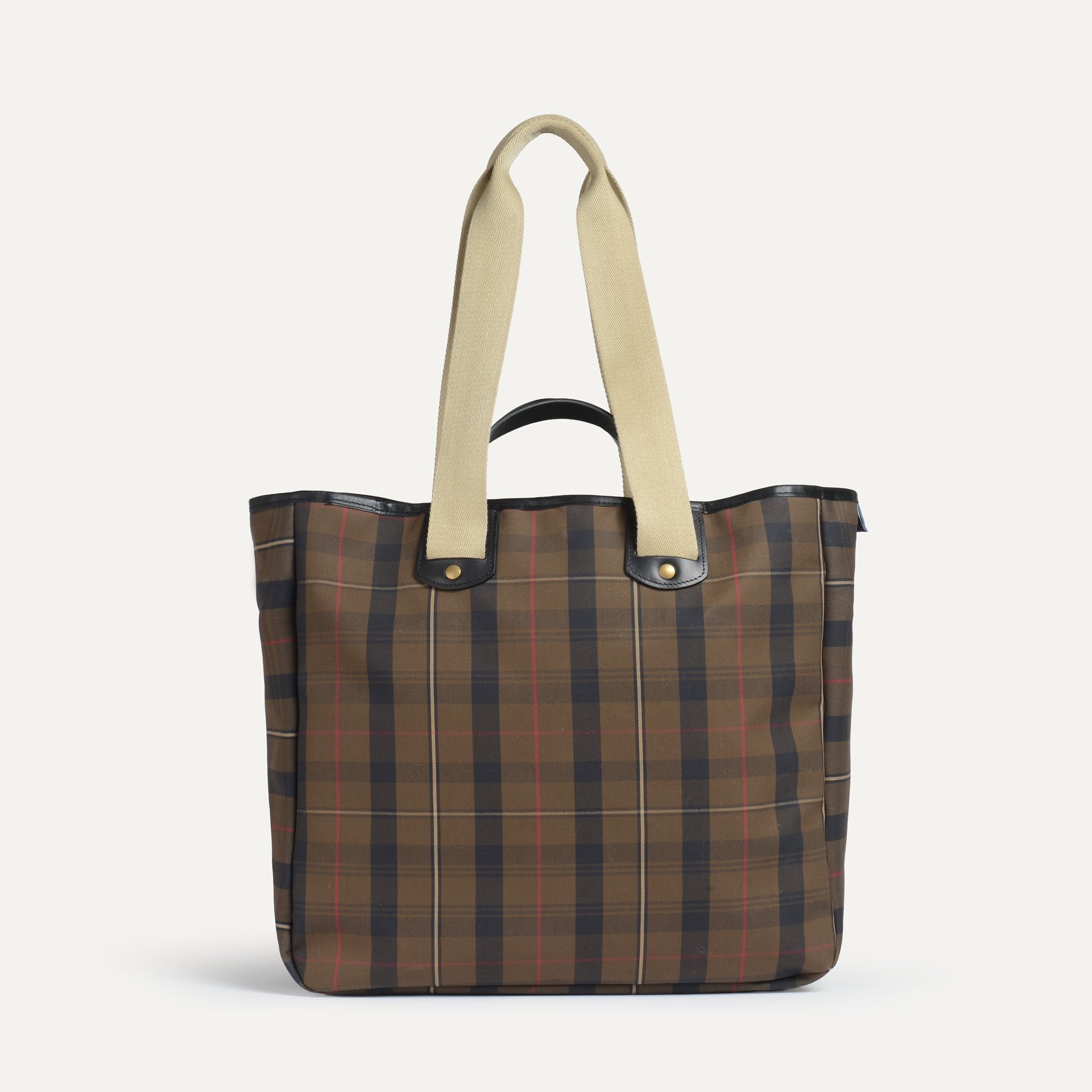 Cabas Musette Meline - Tartan brun Rouge (image n°3)