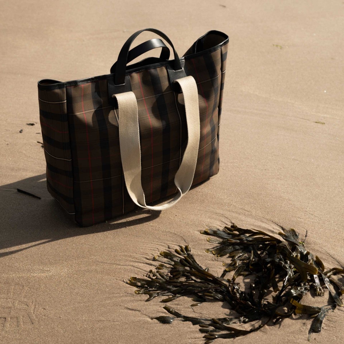 Cabas Musette Meline - Tartan brun Rouge (image n°7)