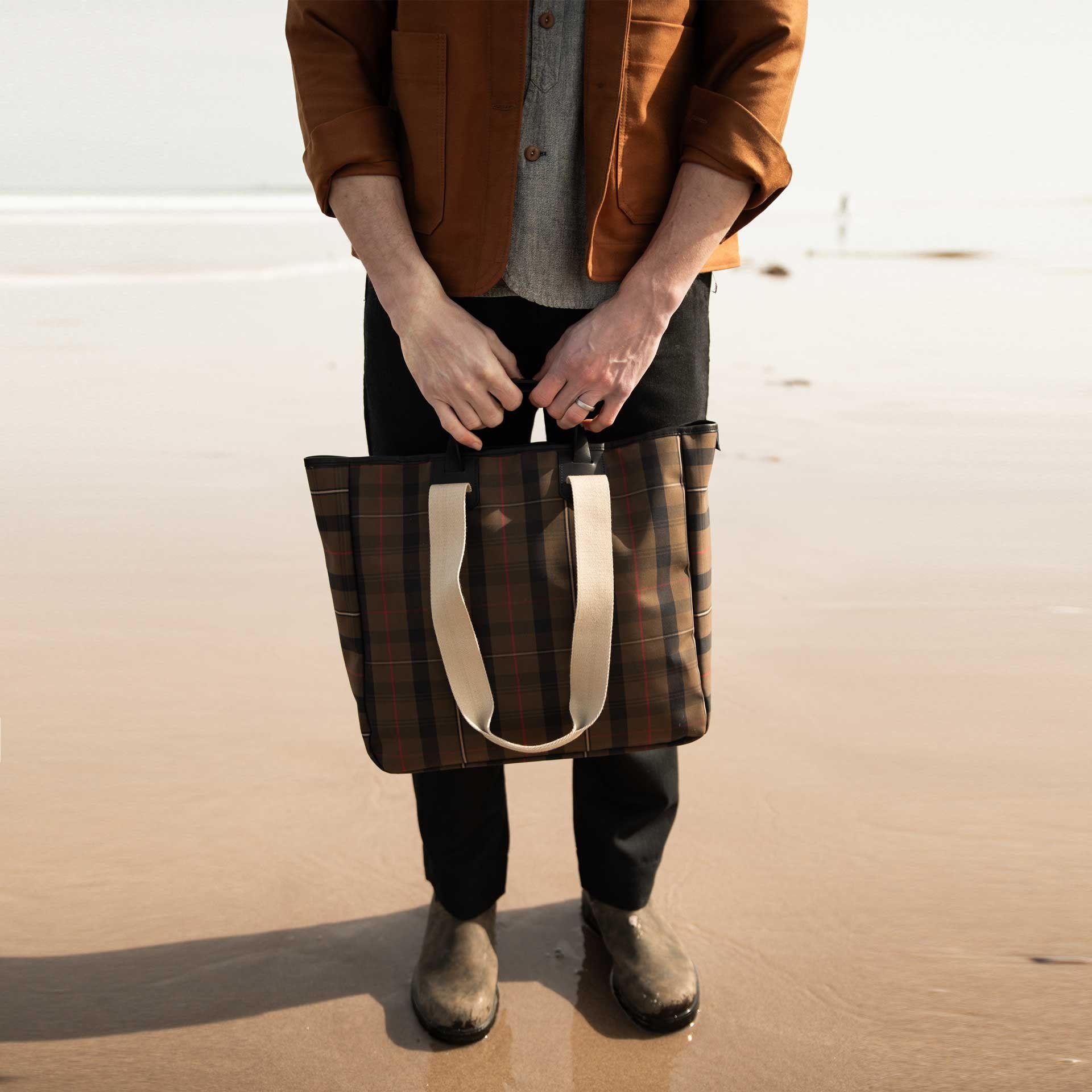 Meline Tote Bag - Tartan Red brown (image n°8)