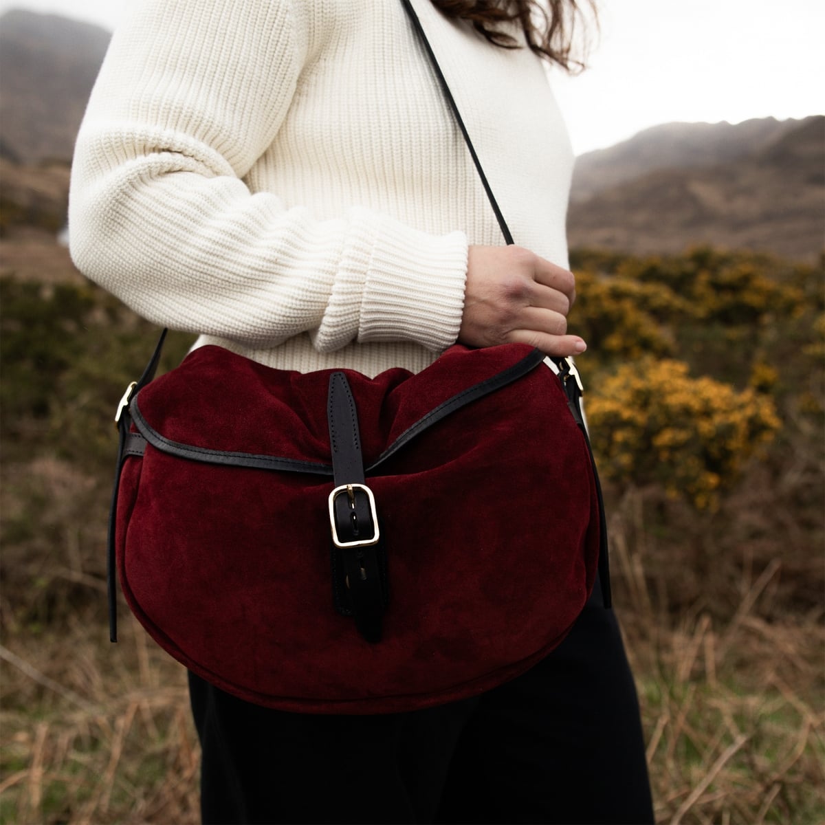 Musette des Fischers Halbmond Margot - Dunkelbordeaux (image n°5)