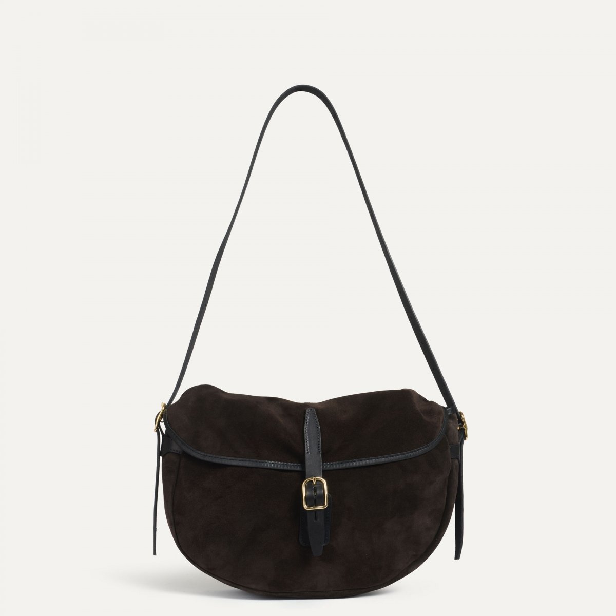 Musette du pêcheur demi-lune Margot - Marron Foncé (image n°2)