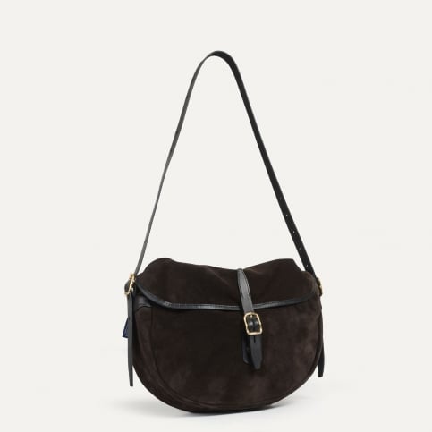 Musette du pêcheur demi-lune Margot - Marron Foncé