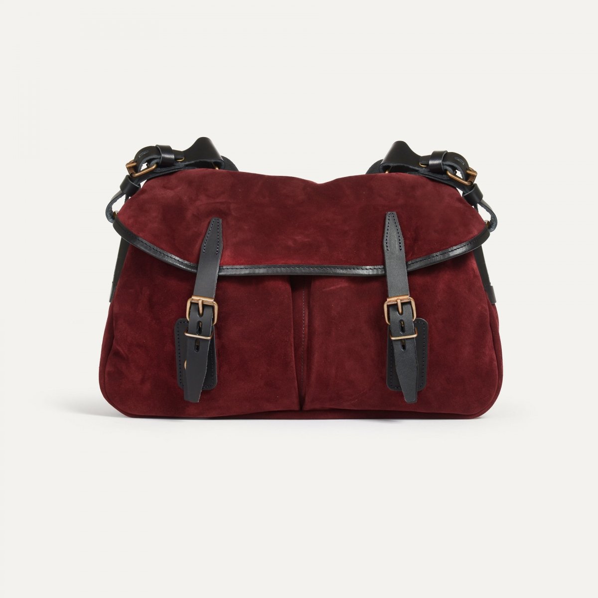 Musette du Pêcheur S / Cuir Velours - Bordeaux Foncé (image n°1)