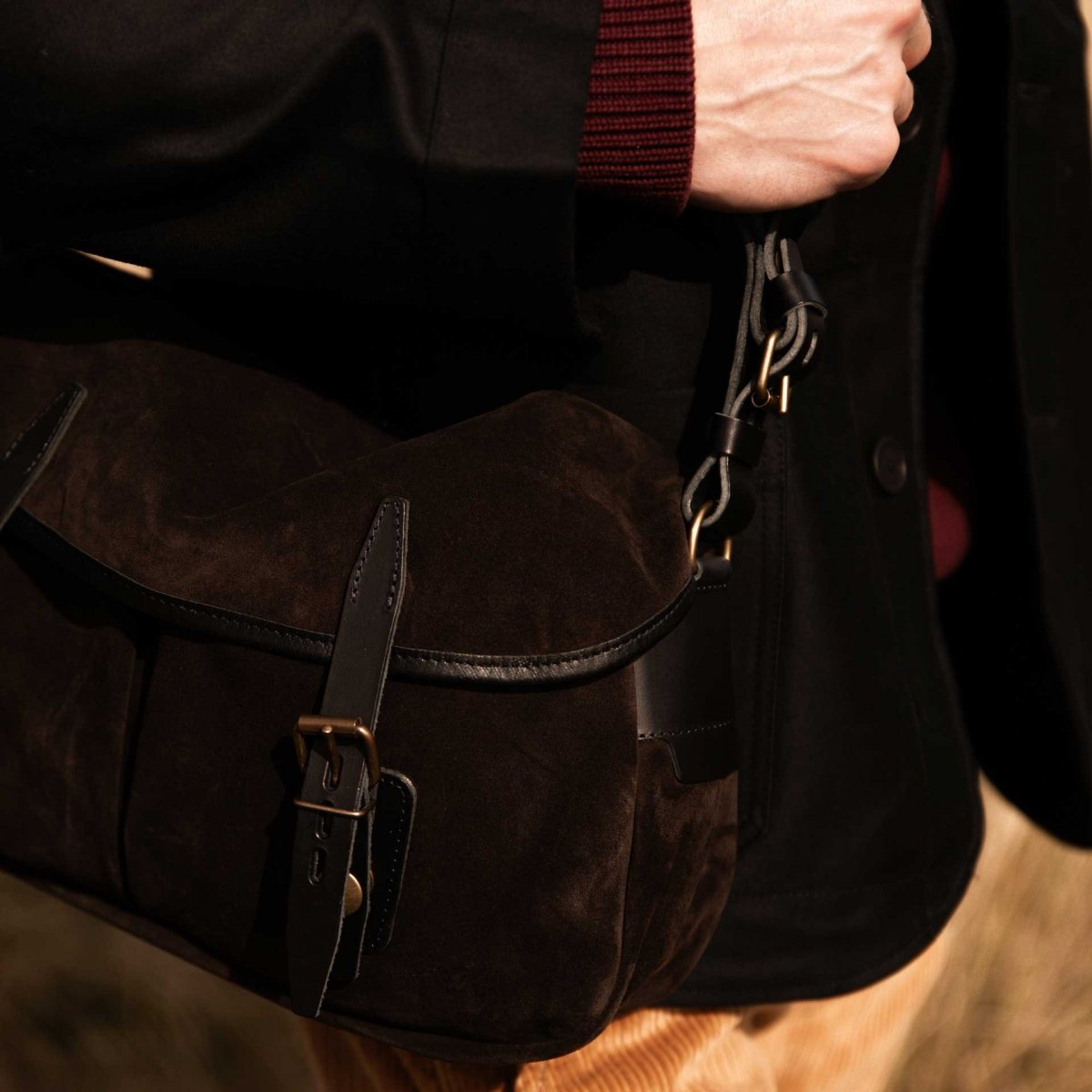 Musette du Pêcheur S / Cuir Velours - Marron foncé (image n°8)
