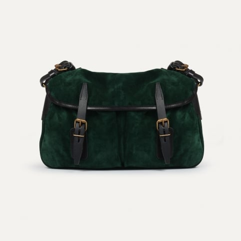 Musette des Fischers S / Veloursleder - Dunkelgrün