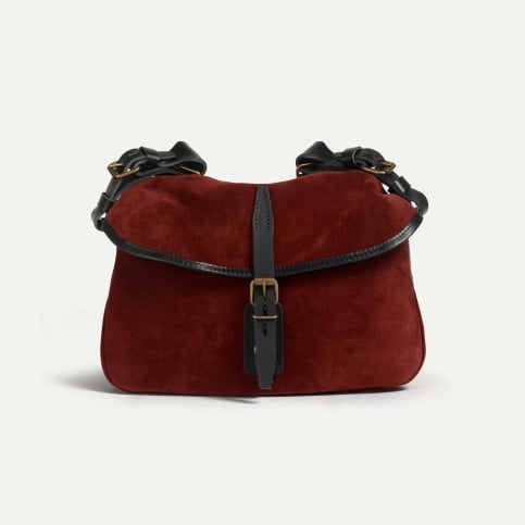 Musette XS Fisherman's bag / Suede - Dark burgundy