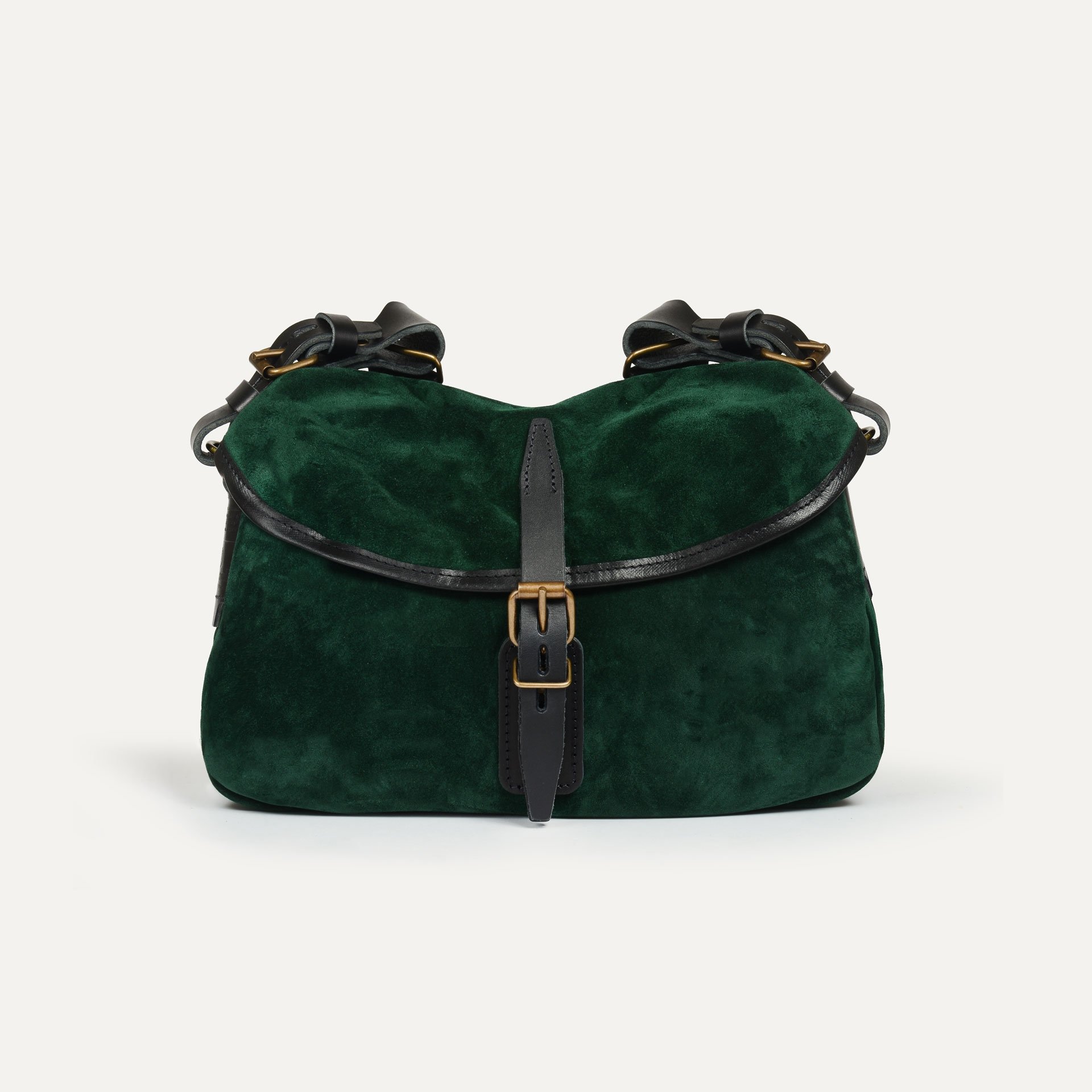 Musette XS Fisherman's bag / Suede - Dark green (image n°1)