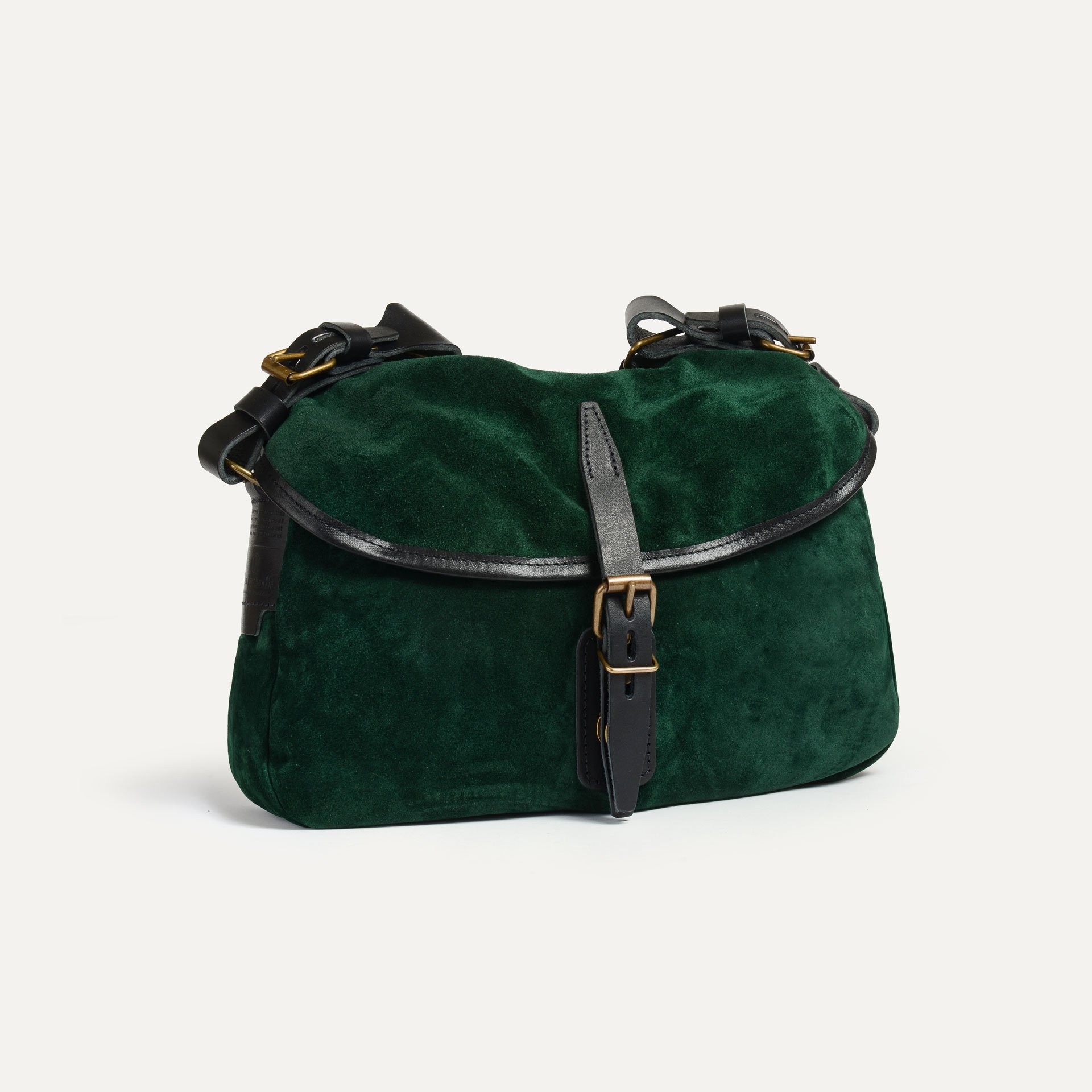 Musette XS Fisherman's bag / Suede - Dark green (image n°3)