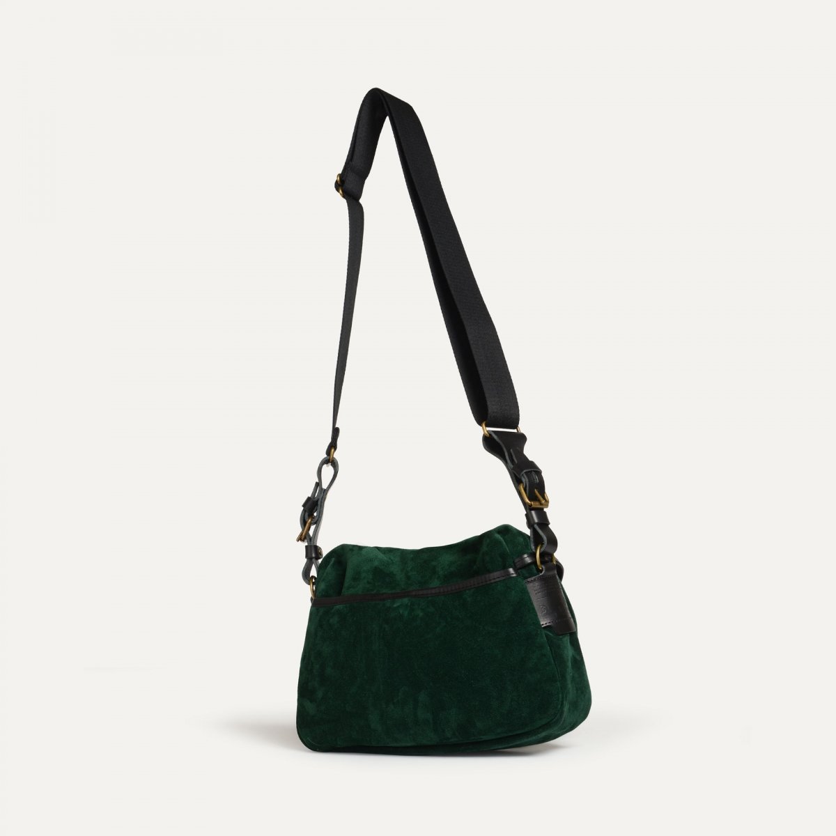 Musette du Pêcheur XS / Cuir Velours - Vert foncé (image n°4)