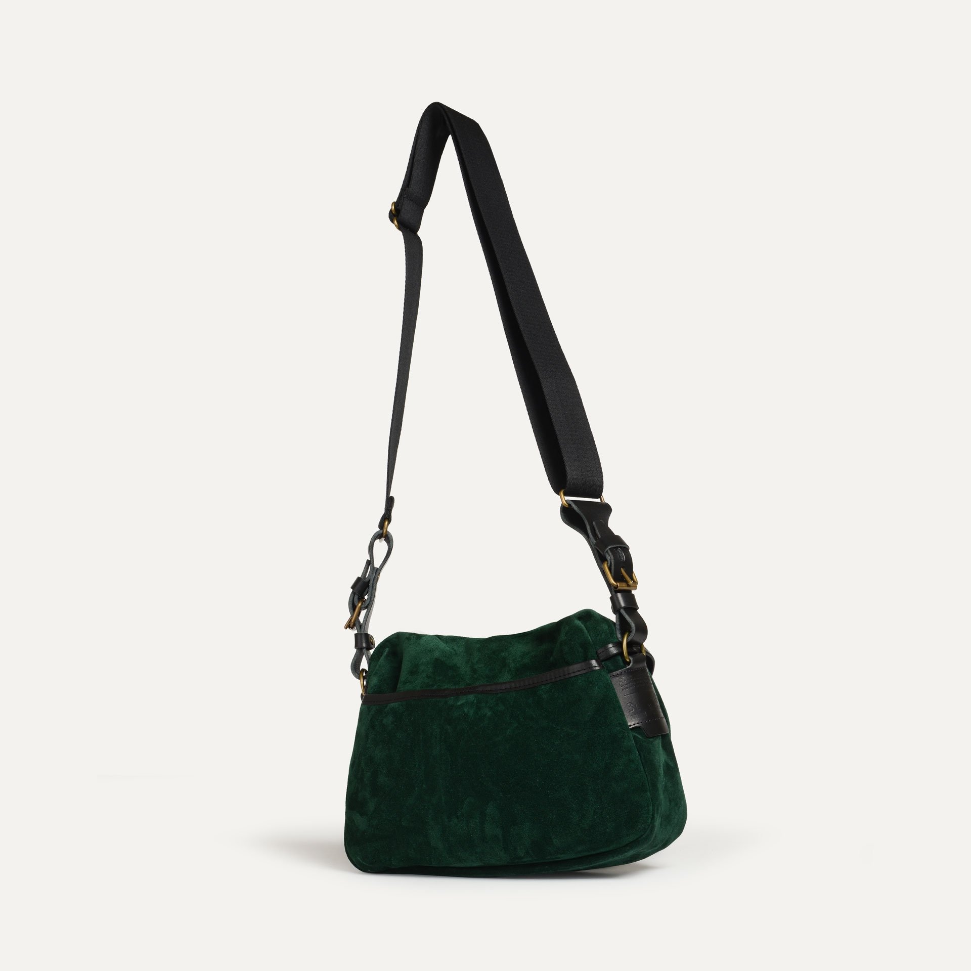 Musette du Pêcheur XS / Cuir Velours - Vert foncé (image n°4)