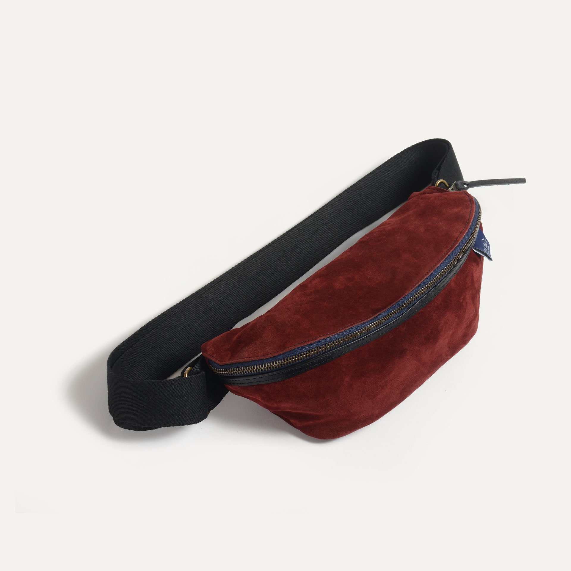 Sac Banane New Beat / Cuir Velours - Bordeaux Foncé (image n°3)