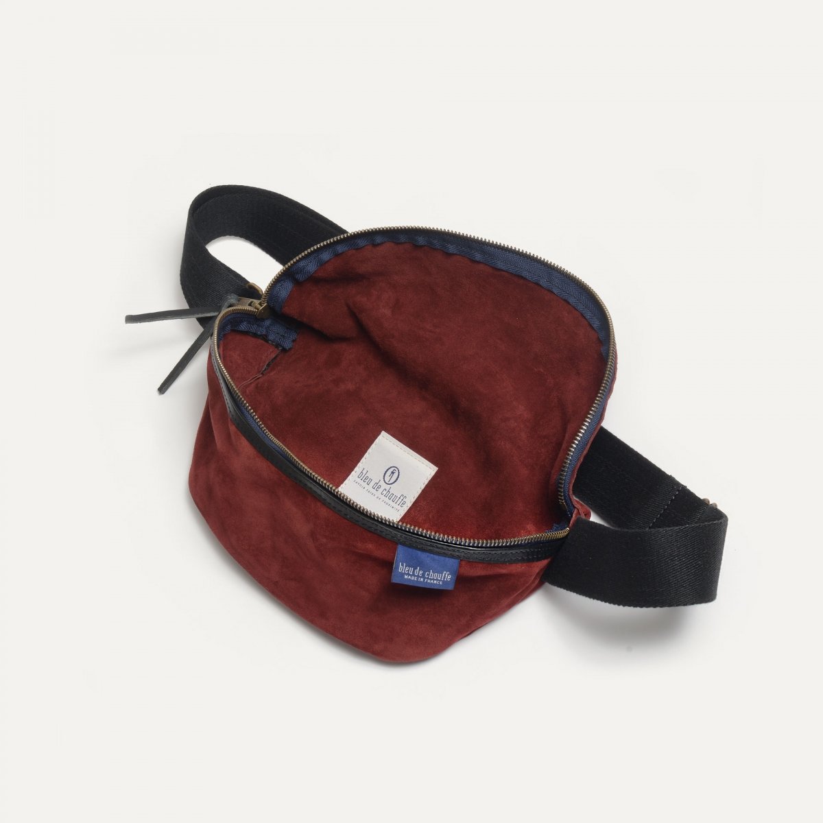 Sac Banane New Beat / Cuir Velours - Bordeaux Foncé (image n°4)