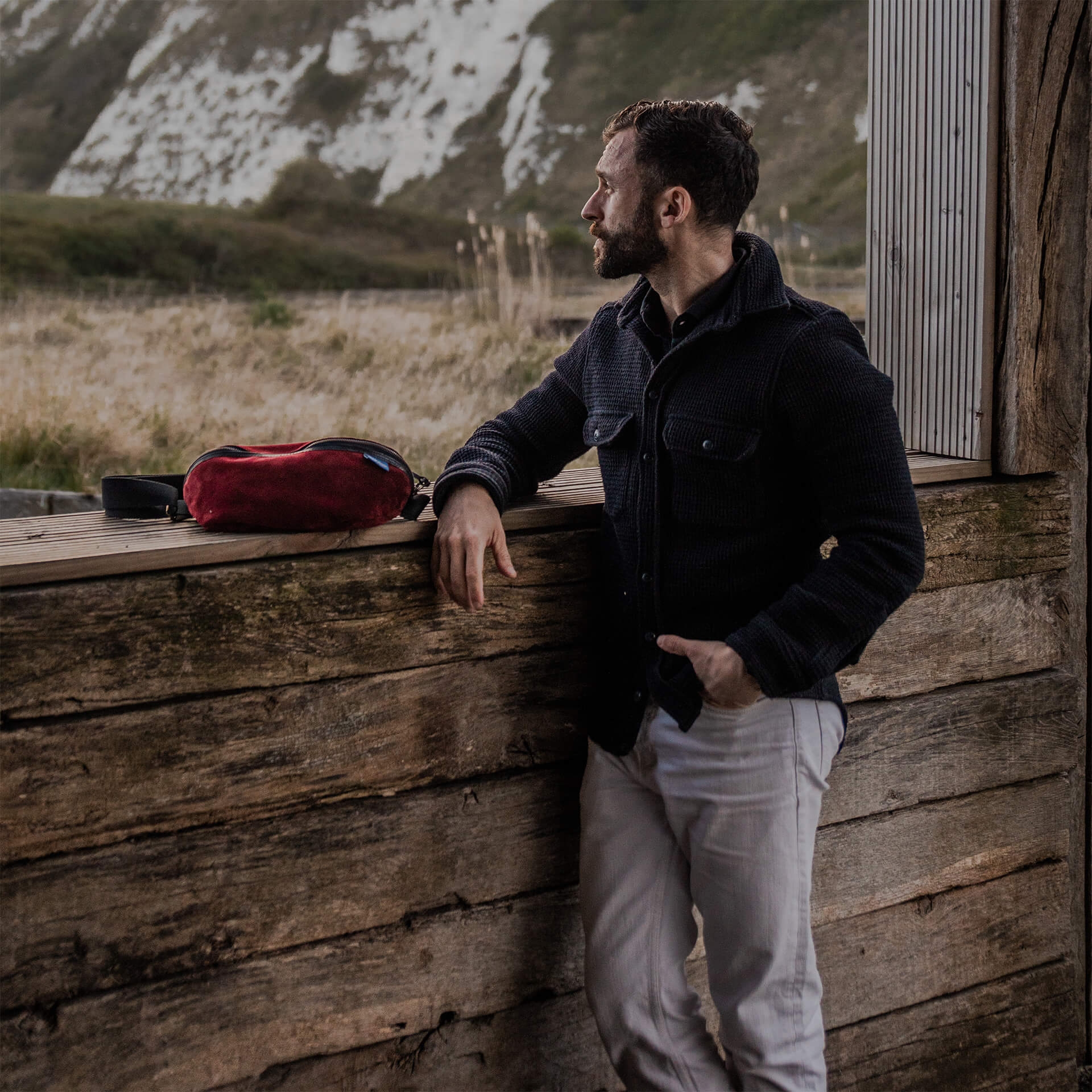 Gürteltasche New Beat / Veloursleder - Dunkelgrün (image n°6)