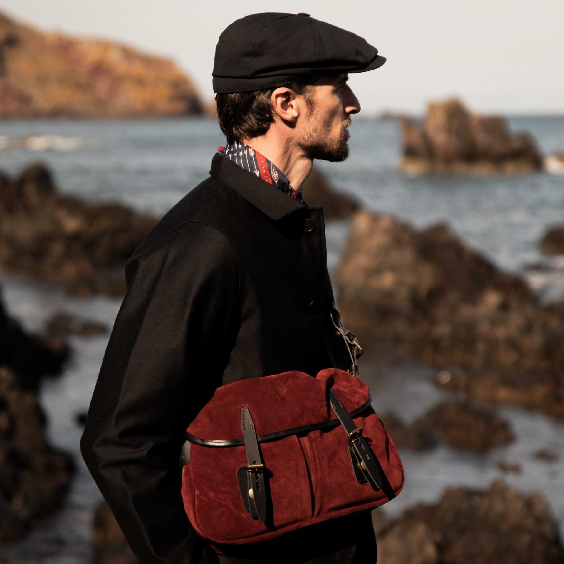 Musette des Fischers S / Veloursleder - Dunkelbordeaux (image n°6)