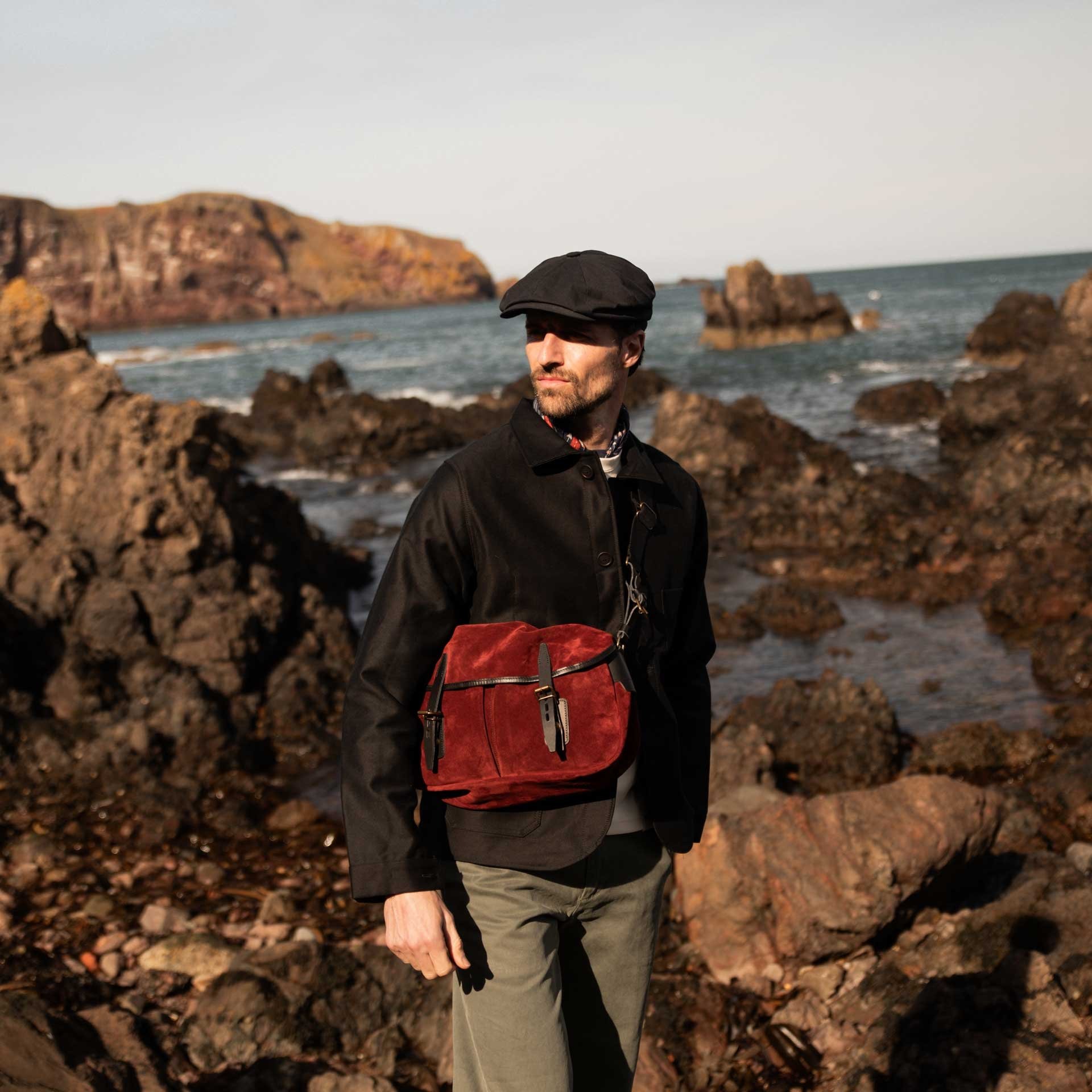 Musette des Fischers S / Veloursleder - Dunkelbordeaux (image n°7)