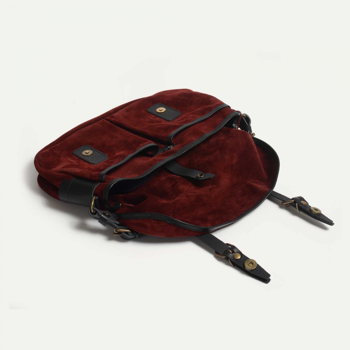 Musette des Fischers S / Veloursleder - Dunkelbordeaux (image n°4)