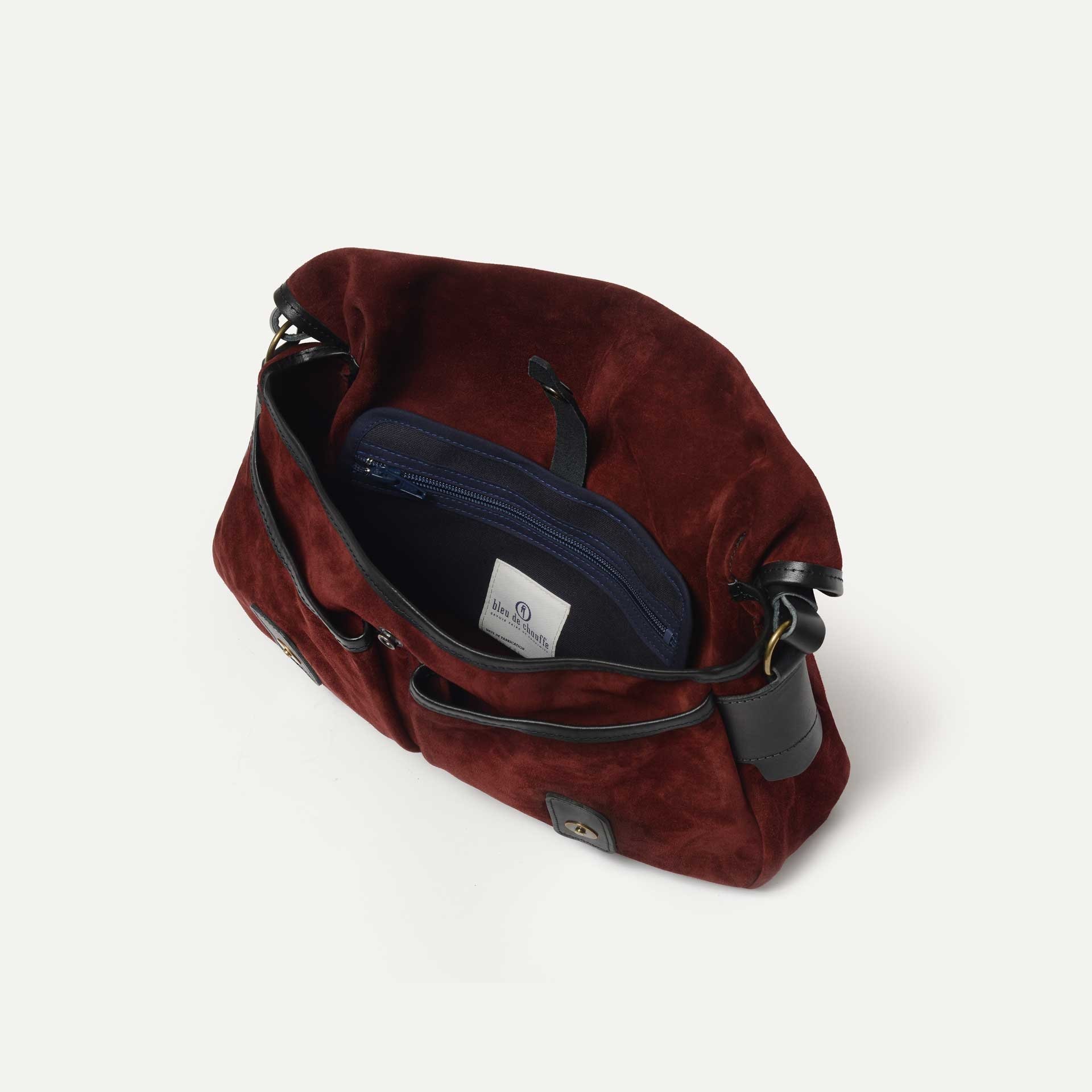Musette S Fisherman's bag / Suede - Dark burgundy (image n°5)