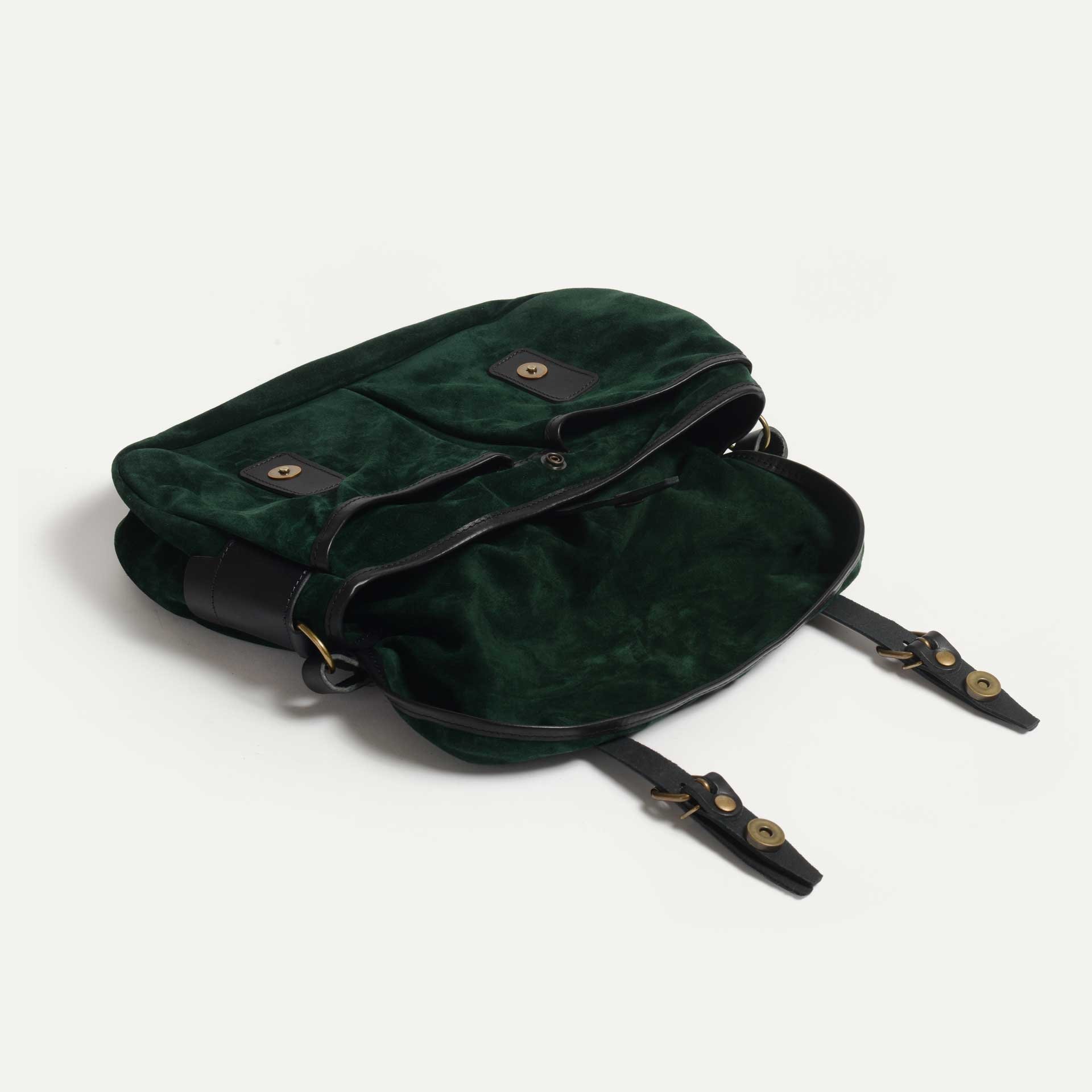 Musette du Pêcheur S / Cuir Velours - Vert foncé (image n°4)