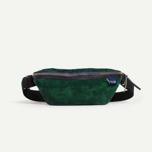 Sac Banane New Beat / Cuir Velours - Vert Foncé
