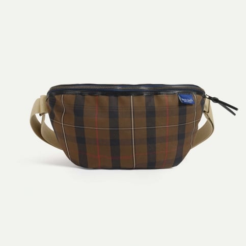 Sac Banane New Beat XL - Tartan brun rouge