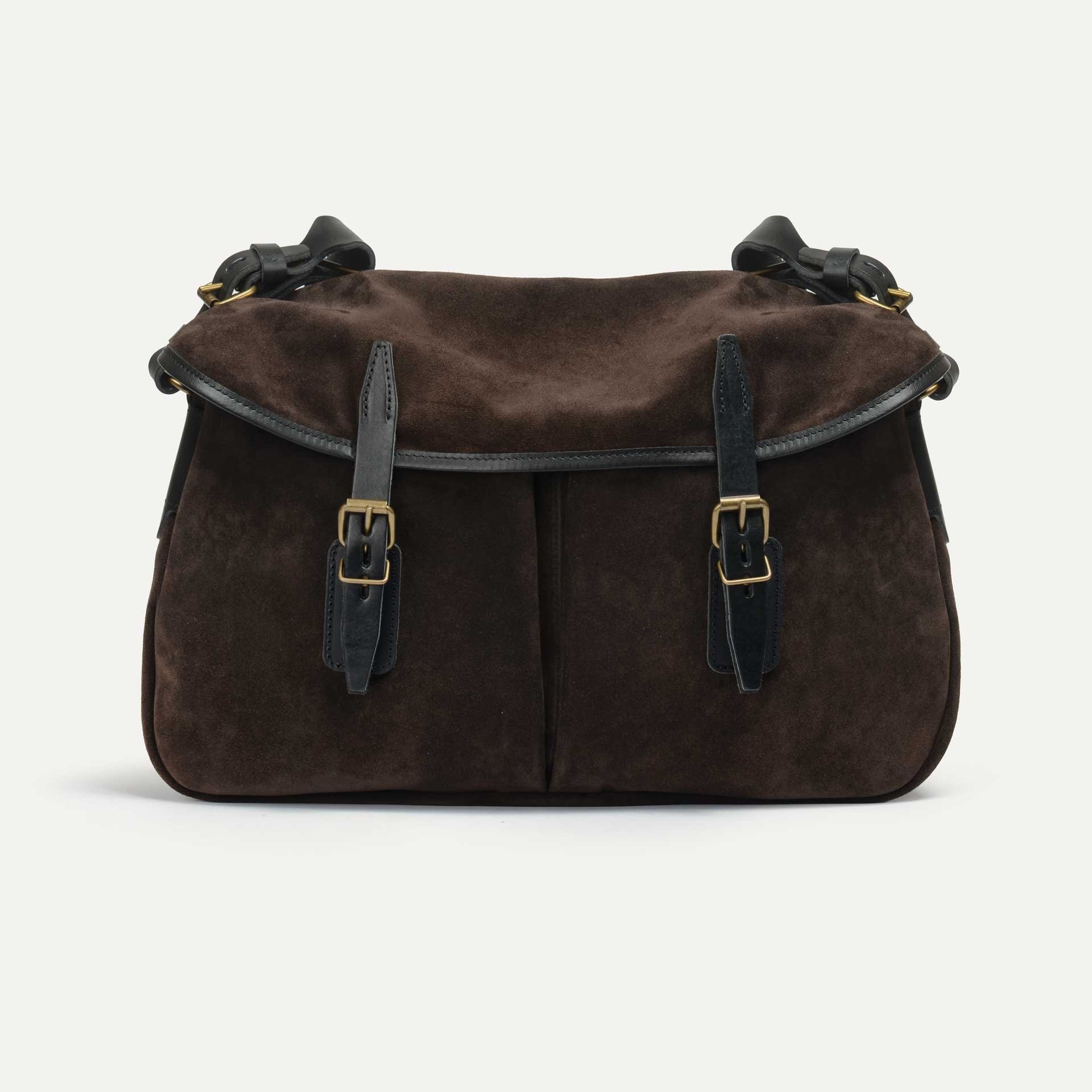 Musette M Fisherman's bag / Suede - Dark Brown (image n°1)