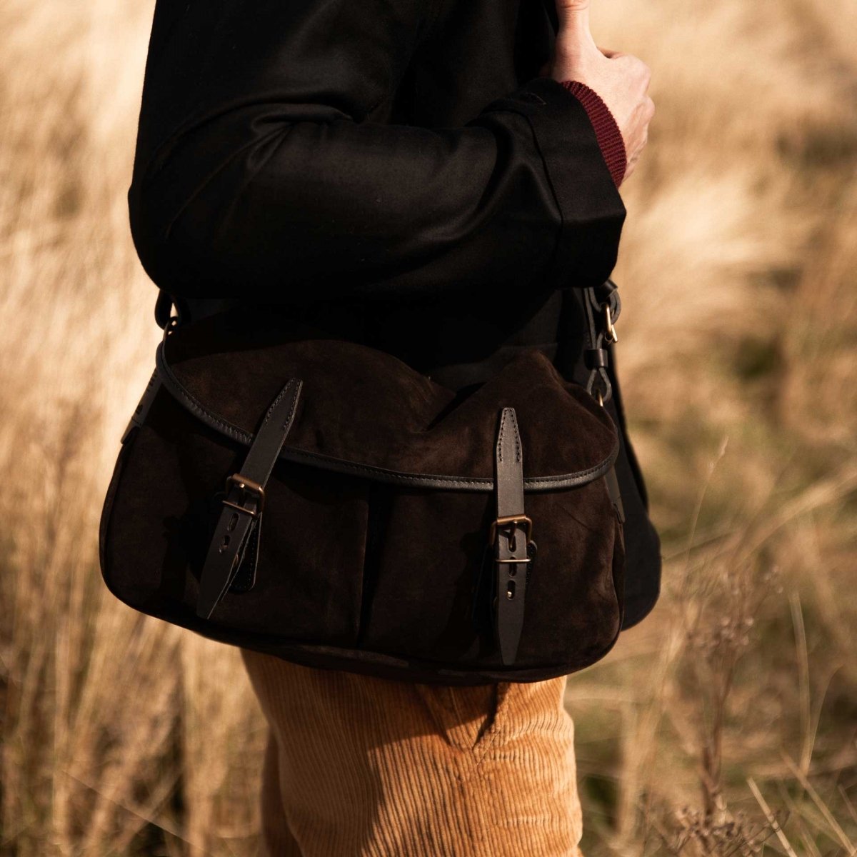 Musette M Fisherman's bag / Suede - Dark Brown (image n°5)