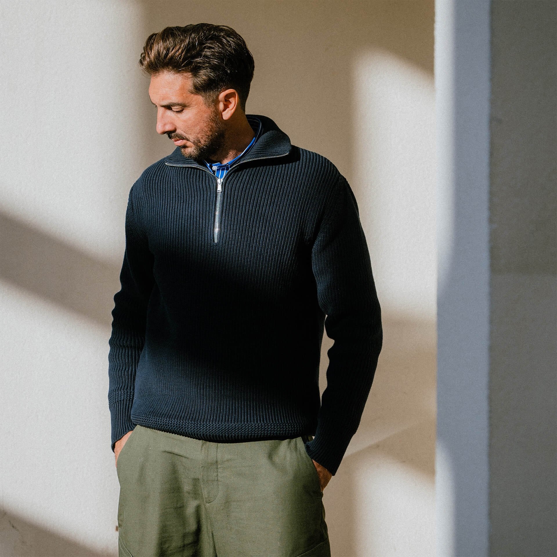 Sauzon Trucker Sweater - Navy Blue (image n°4)