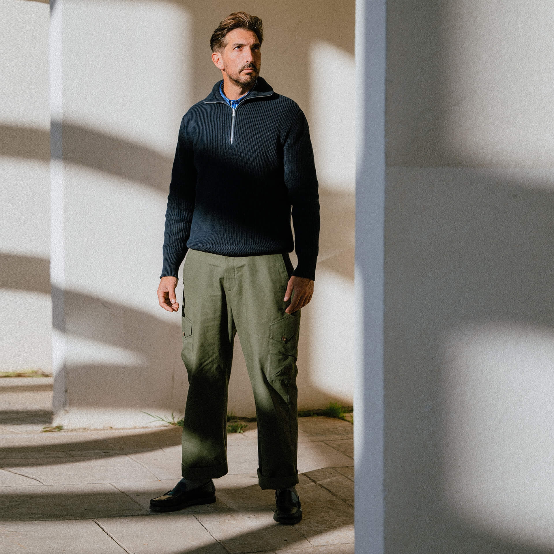 Sauzon Trucker Sweater - Navy Blue (image n°5)