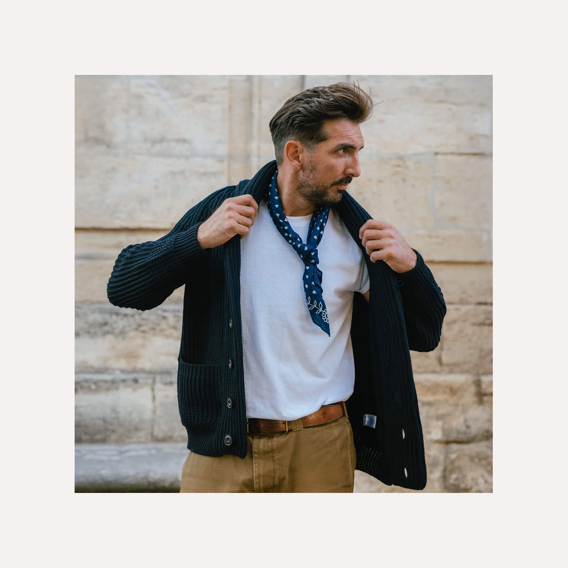 Strickjacke Doëlan - Marineblau (image n°2)