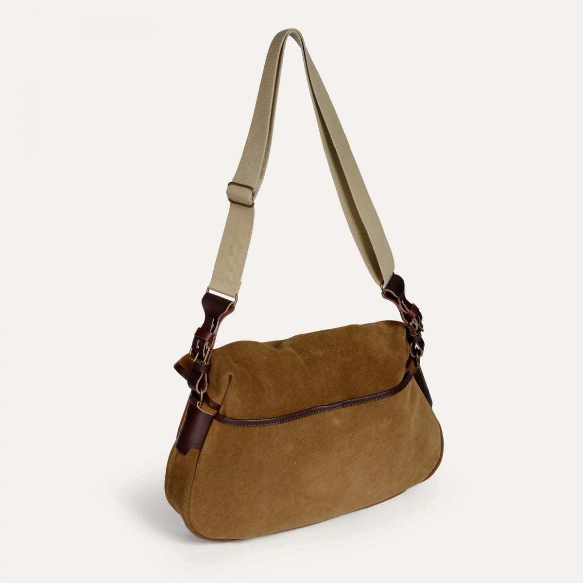 Musette M Fisherman's bag / Suede - Hazelnut Brown (image n°3)