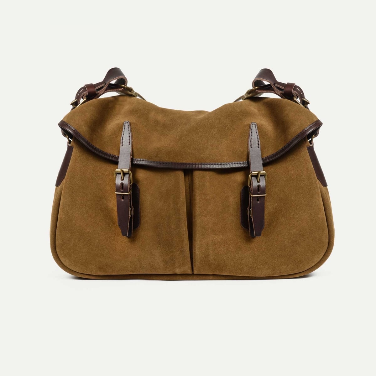 Musette du Pêcheur M / Cuir Velours - Marron Noisette (image n°1)