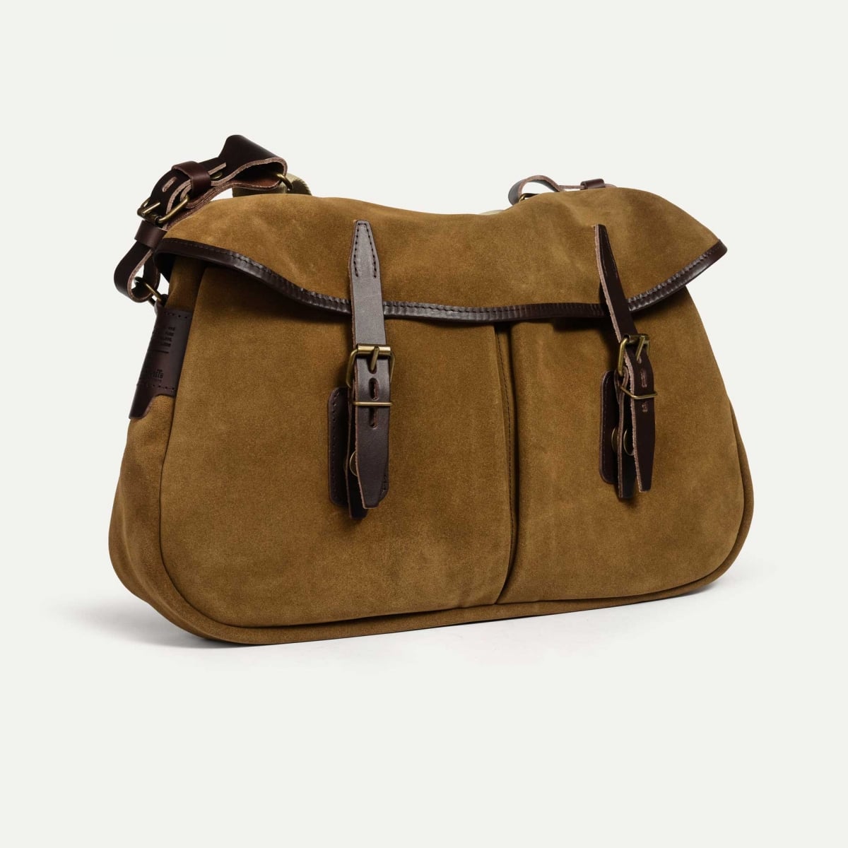 Musette du Pêcheur M / Cuir Velours - Marron Noisette (image n°2)