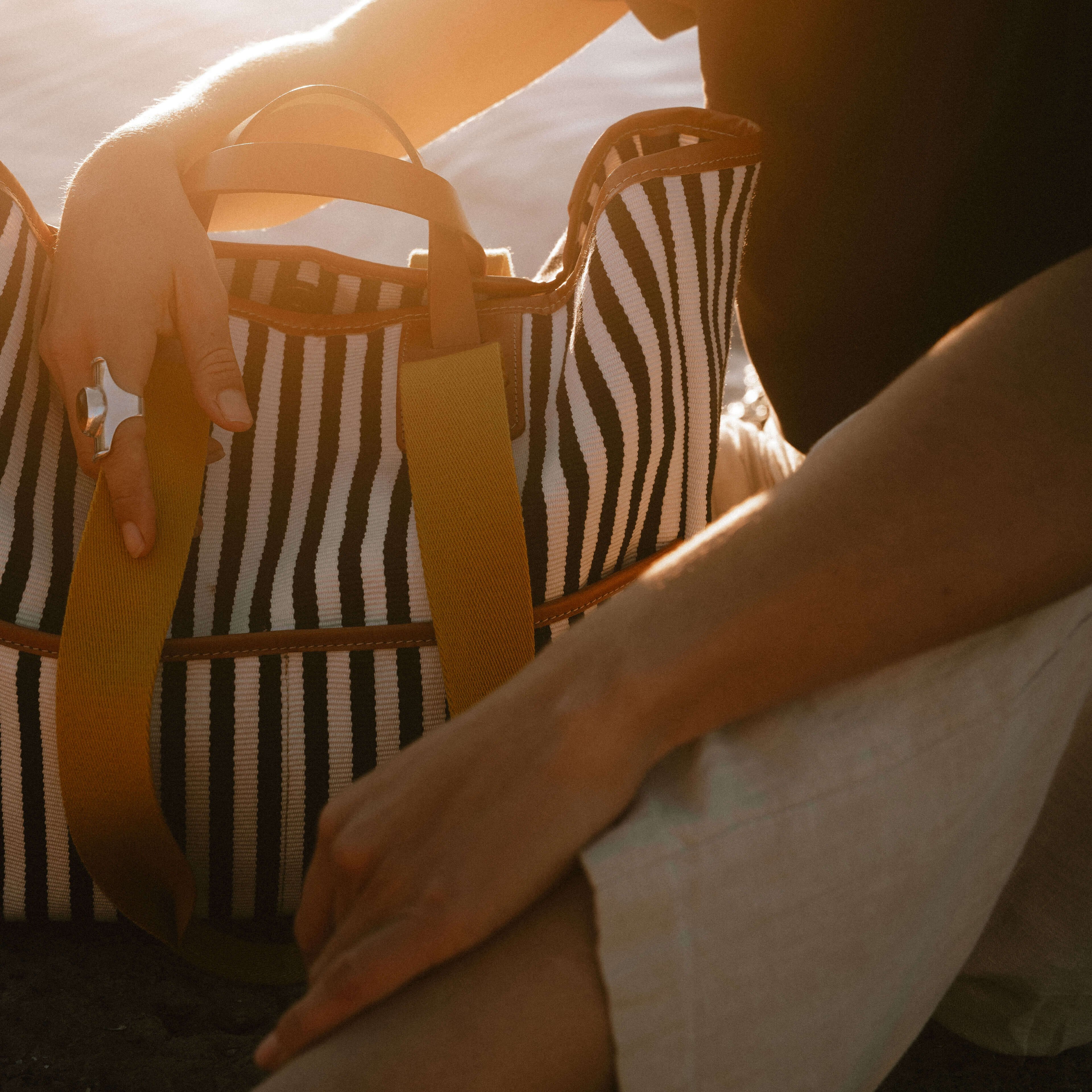 Méline Musette tote bag - Summer stripes (image n°7)