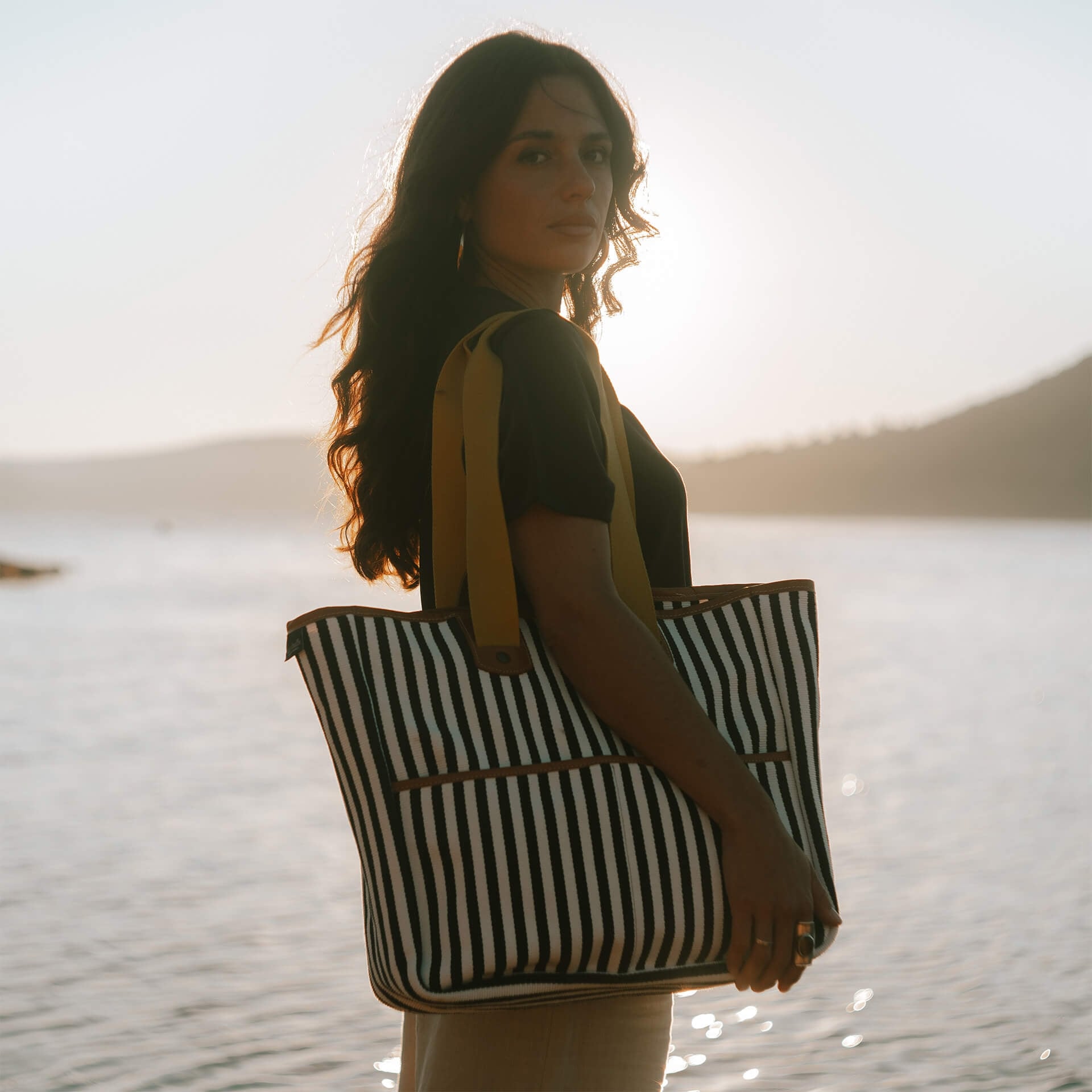 Méline Musette tote bag - Summer stripes (image n°6)